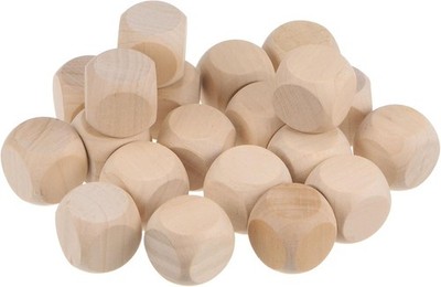 Blank Wooden Dice 20pcs 1.2 Inch Unfinished for DIY Craft Projects