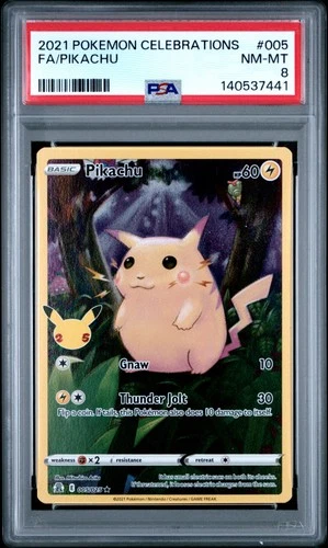2021 POKEMON CELEBRATIONS #005 FULL ART/PIKACHU PSA 8