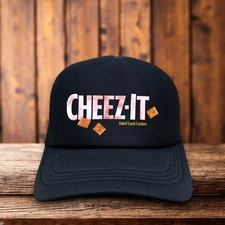 Cheez-It Mens Trucker Hat Black Snapback Retro Nostalgic Food And Drink Cap