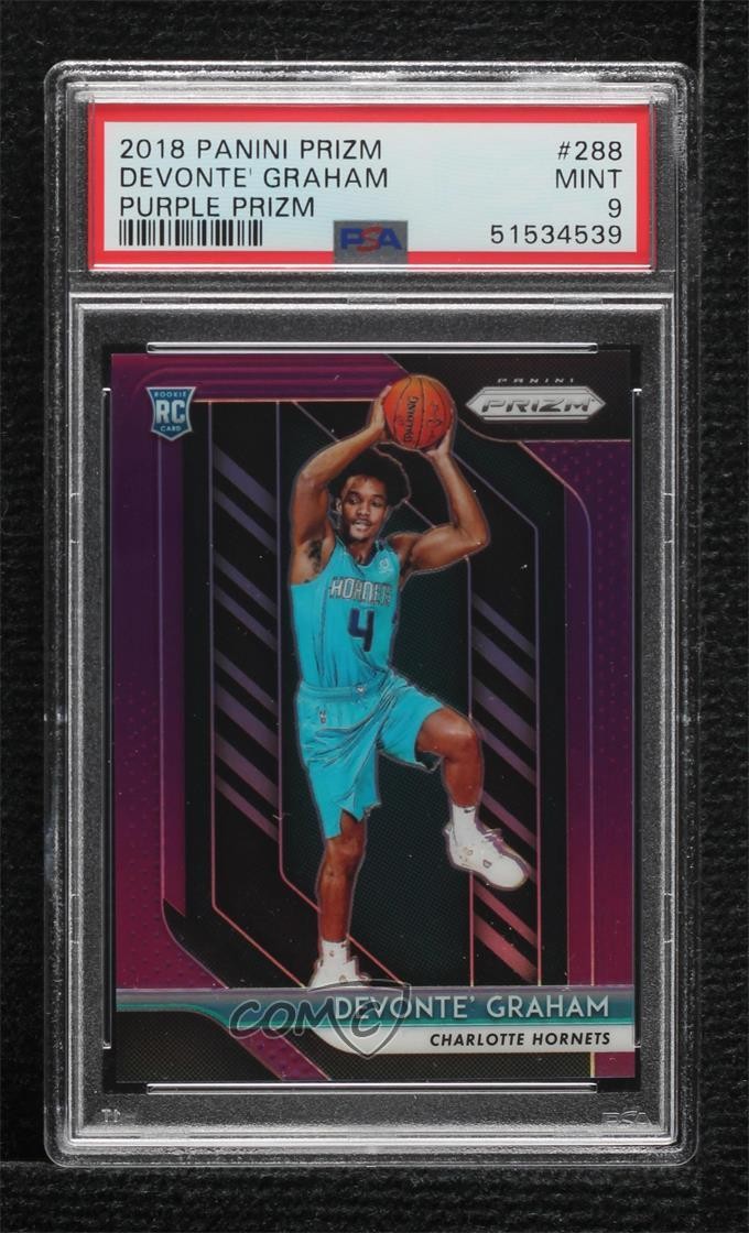2018-19 Panini Prizm Purple 21/75 Devonte' Graham #288 PSA 9 MINT Rookie RC 05bh