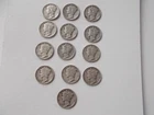US COINS 90% SILVER- MERCURY DIMES-ALL WW2 DATES 1941 THRU 1945 -LOT OF 13 COINS