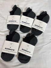 Bombas Gap Kids Size Small Black Gray Ankle Sock New With Tags 5 Pairs A