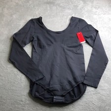 Spanx Steel Gray Long Sleeve Bodysuit Size L New