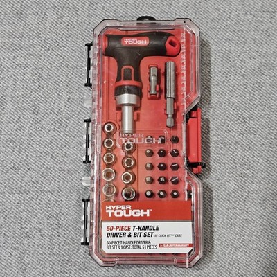 Hyper Tough 50-Piece T-Handle Driver and Drill Bit Set in Click Fit Case