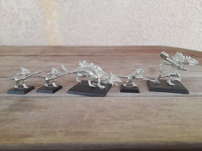 Warhammer, Lizardmen, Seraphon, 1 Kroxigor, 1 Fire Salamander, 3 Skink Handlers