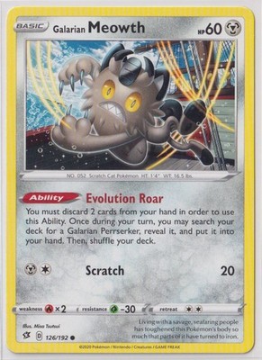 Pokemon Rebel Clash - 126/192 Galarian Meowth