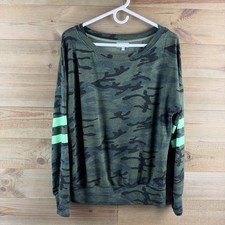 Sundry For Evereve Mujer Sudadera Pullover Camuflada Neón Rayas Ropa de Calle 1 Pequeña