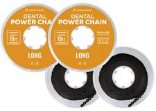 2 Black Long Dental Orthodontic Power Chain   15 ft Elastic Ligature for Braces