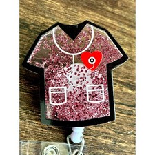 Scrub Top Badge Reel, Cute Nurse Badge