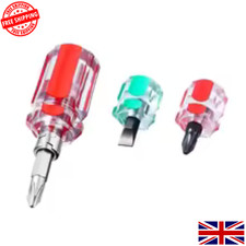 3Pcs Mini Stubby Screwdriver Set - 2-in-1 Flat & Cross Head for Narrow Spaces
