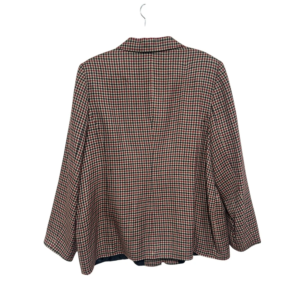 Chaqueta Blazer Pata de Gallo Sag Harbor Para Mujer Talla 18 Rojo Negro Tostado Carrera Foto 3 de 3