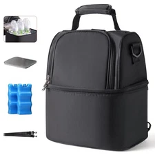 NCVI Breastmilk Cooler Bag w/ 2 Ice Packs - Fits 6 Bottles, Breast Pump Insulate