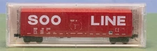 N Micro-Trains 27260 50' Rib Side BoxCar Plug Door No Roofwalk Soo Line SOO19369