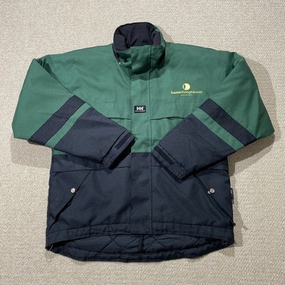 Helly Hansen Workwear Jacke Herren Large Relaxed Fit Grün Regenmantel Nylon