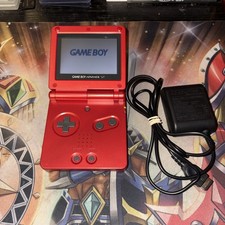 Nintendo Game Boy Advance SP AGS-001 Red Console Tested Working WITH CHARGER