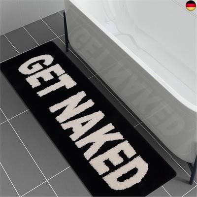 Badematte Get Naked Bath Mat Badteppich Schwarz Rosa Badezimmer Teppich Bad