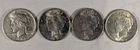 LOT OF 4 1922 P PEACE SILVER DOLLARS #14