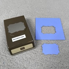 Stampin Up Decorative Label Paper Punch 120907 Retired Locking Flat XL Gift Tag