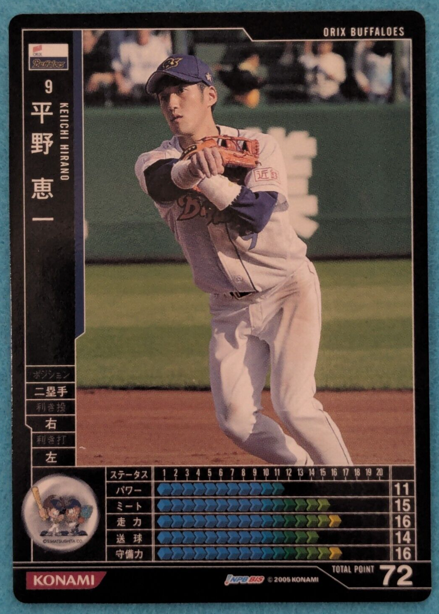 KEIICHI HIRANO ORIX BUFFALOES BASEBALL HEROS No.9 KONAMI 2005