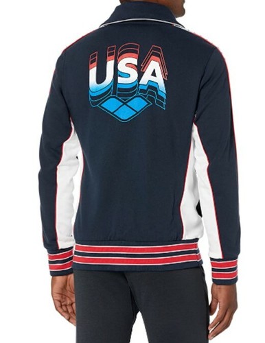 Giacca Arena Uomo Mark Spitz Full -Zip Colore Navy-Bianco Taglia X-Small ~ - Foto 2 di 4