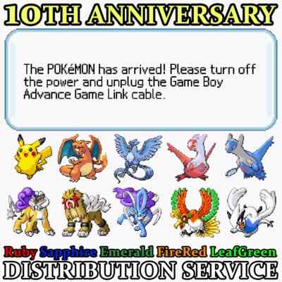 Pokemon 10th Anniv. Vertrieb für Rubin Saphir Smaragd Feuerrot Blattgrün