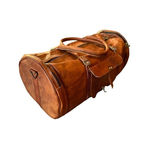 Sac De Voyage En Cuir Fait Main - Sport, Week-end, Taille M, Marron - Neuf