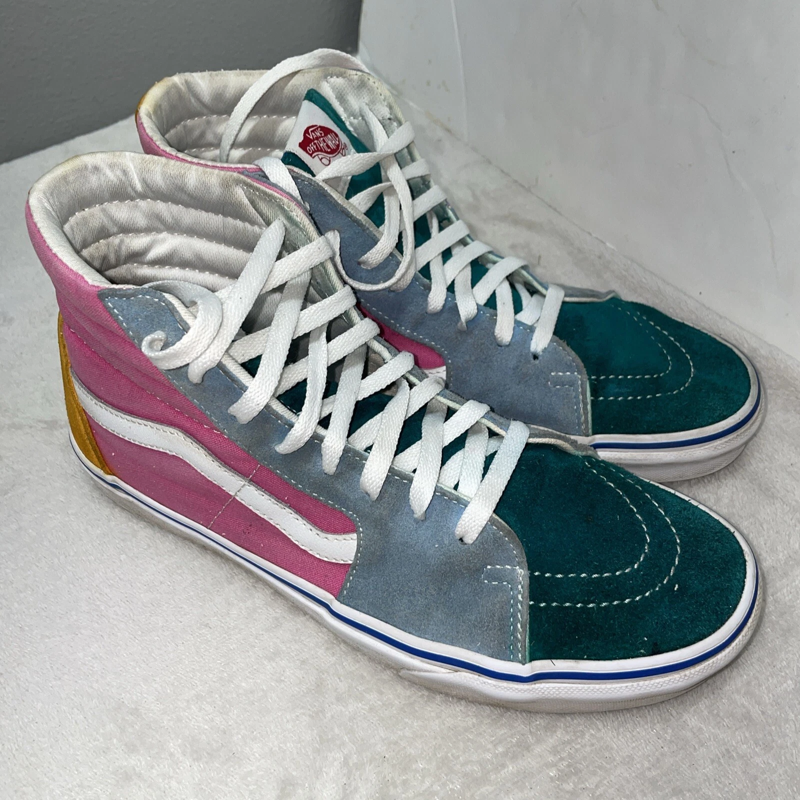 VANS SK8 HI Sneaker Uomo 9 5 Donna 11 Pelle Scamosciata Tela Colorblock Multicolore