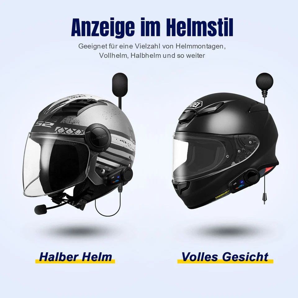 Fodsports FX6 Motorrad Intercom 6 Fahrer Bluetooth Helmet Headset Sprechanlage - Bild 4 von 4