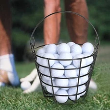 Golf Ball Basket Metal Range, Golf Ball Bucket with Handle,Golf ball Container