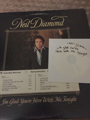 * Promo Lp NEIL DIAMOND I'm Glad You're Here With Me Tonight W/ Analog Cd Copy
