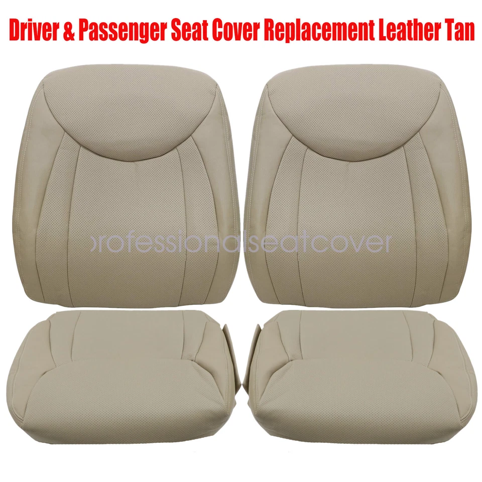 Driver & Passenger Leather Seat Cover Tan For 2001 to 2006 Lexus LS430 - Image 2 of 4