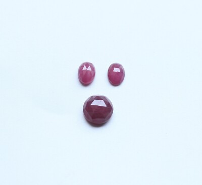Ruby Rose Cut Gemstone Natural Red Ruby Rose Cut Faceted Loose Cabs Set 8T010MM