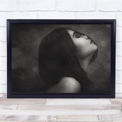 Feel Portrait schwarzweiß Stimmung Emotion Gefühl geschlossene Augen Model Studio Wandkunstdruck