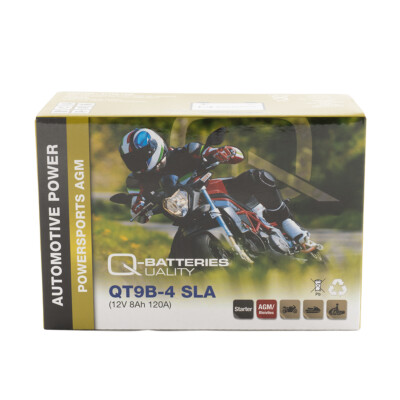 Q-Batteries QT9B-4 AGM Motorradbatterie 12V 8Ah 120A inkl. 7,50   Pfand
