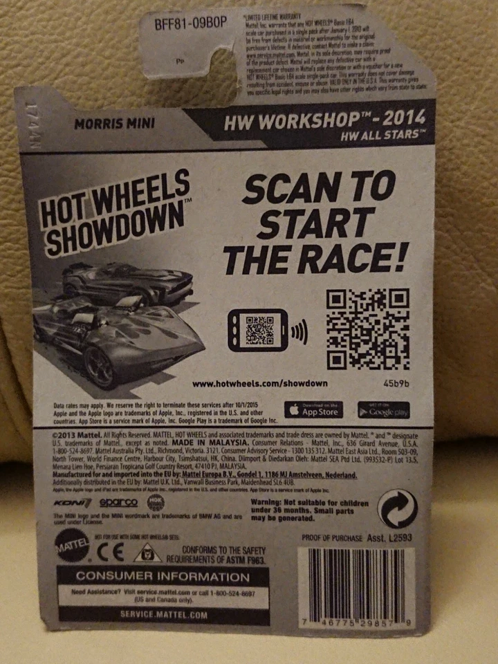 Tarjeta Larga Hot Wheels Showdown Green Morris Mini 77 HW Workshop # 194/200 2014 Foto 2 de 4