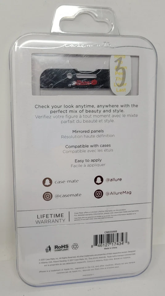 Protector de Pantalla Case-Mate Allure para iPhone SE, iPhone 8/6/7, Cristal Espejado Foto 2 de 2