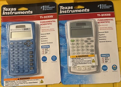 Lot of 4 NEW Sealed Texas Instrument TI-30XIIS Scientific Calculators Blue White