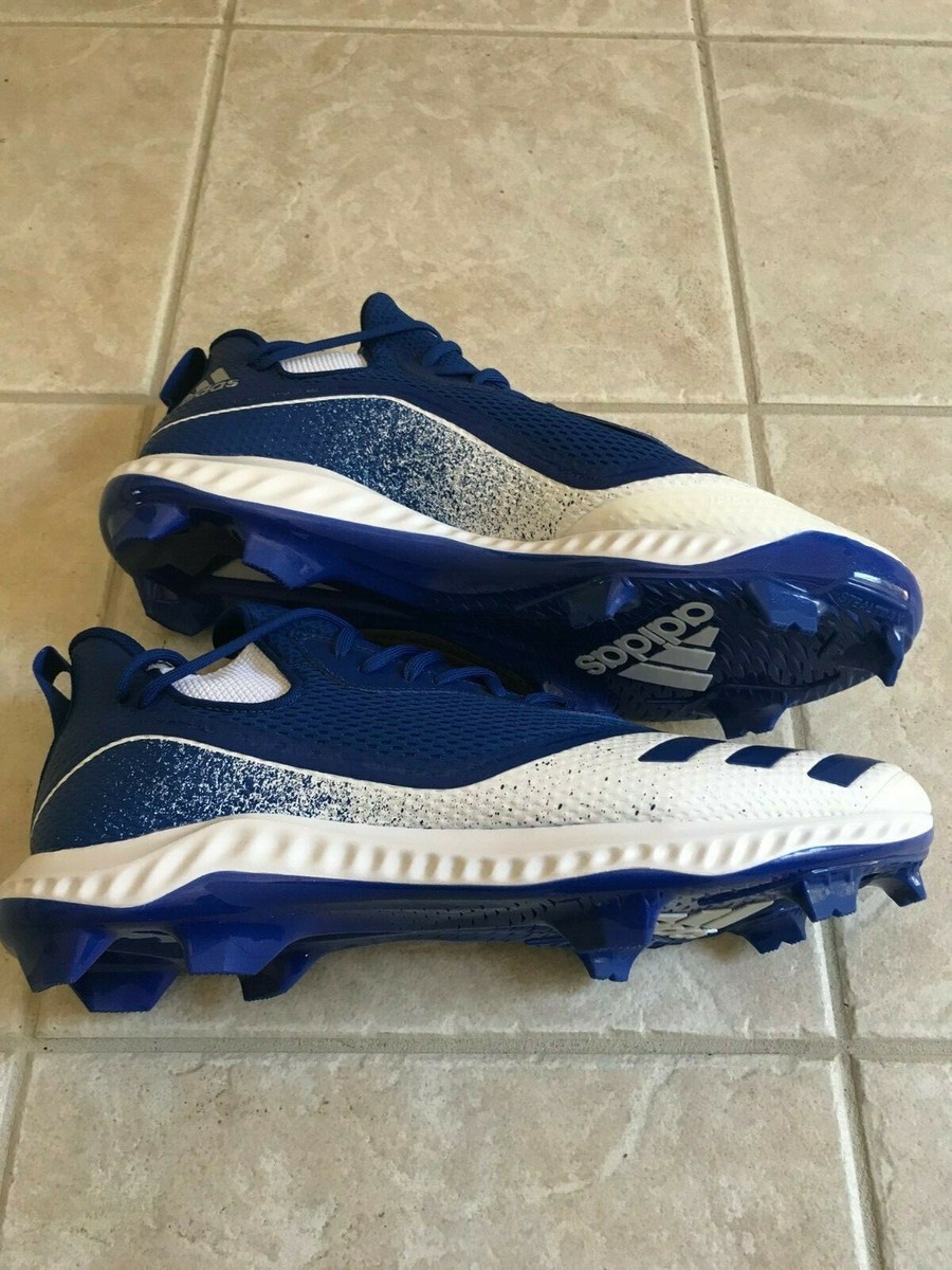 Adidas Icon V Bounce TPU Baseball Cleats Blue White Men display picture 3
