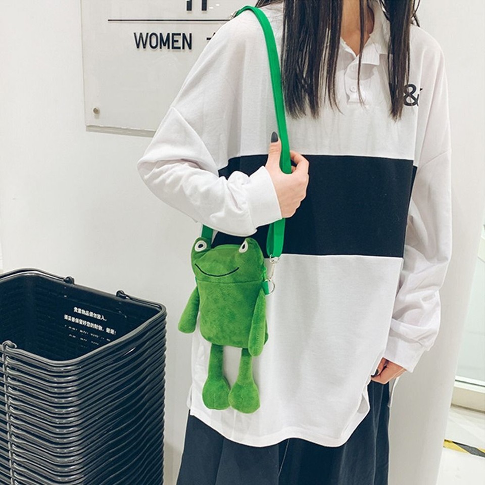 Plush Funny Phone Bag Messenger Bag Purses Shoulder Bag Frog Crossbody