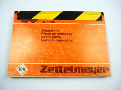 Zettelmeyer ZL1700 wheel loader spare parts list spare parts catalog parts list 1981