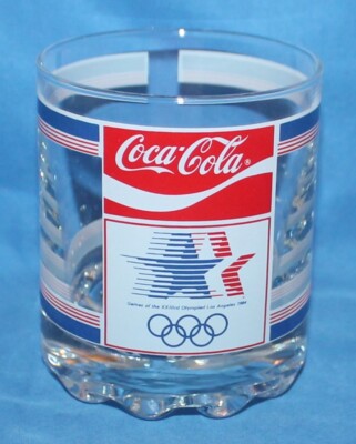 Vintage 1984 LA Olympics Vintage Coca-Cola On The Rocks Glass