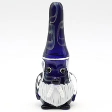 4.5“ Gnome Glass Smoke Bowl Blue Clear Wizard Merlin Tobacco Bowls Smoking Pipe