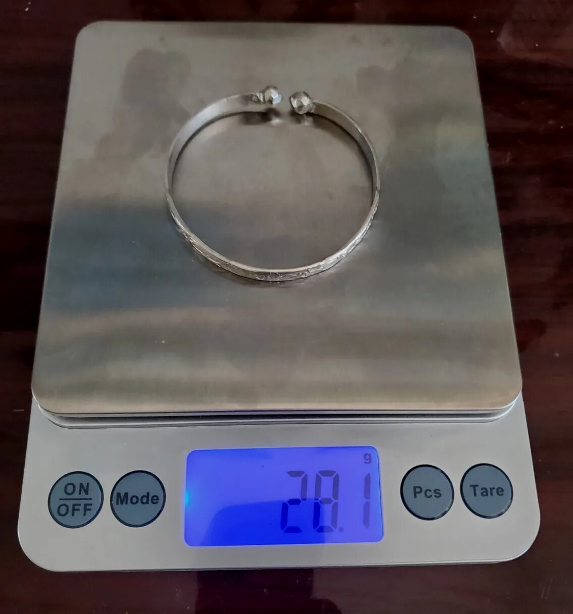 Vintage Sterling Solid Silver Bangle Bracelet Han… - image 7