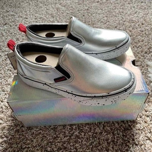 skechers silver slip ons