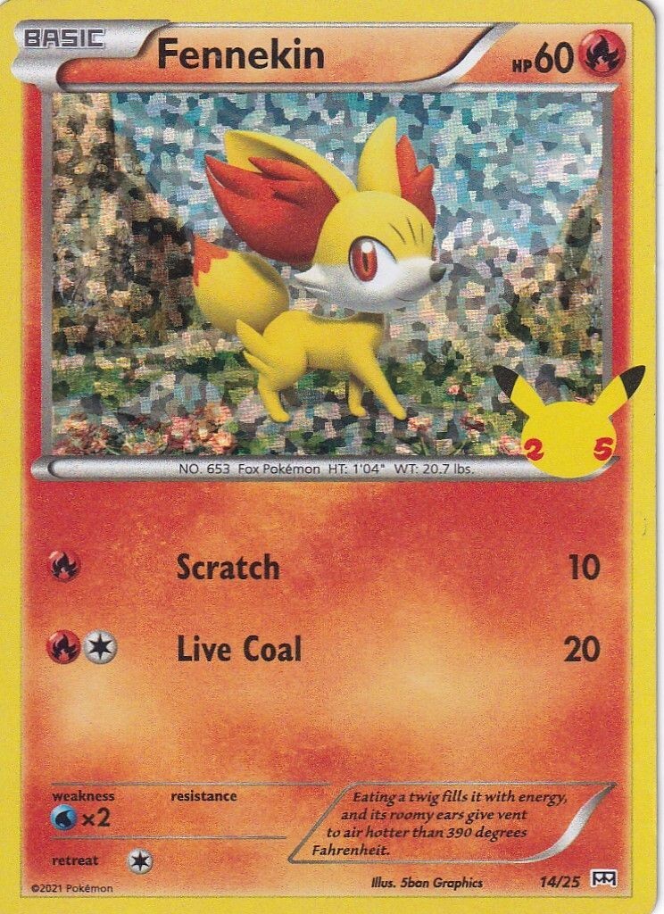 Fennekin 2021 Pokemon McDonald's Collection Confetti Reverse Foil Promo Card #14