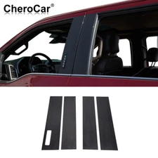 for 2015-22 Ford F150 Side Window B Pillar Post Trim Cover Molding Carbon Fiber
