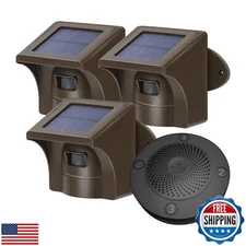 eMACROS Long Range Solar Wireless Driveway Alarm Outdoor Weather Resistant Mo