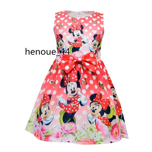minnie stitch Cartoon Bowknot Dress Skirt Princess Party Birthday Fancy girl - Picture 4 of 69