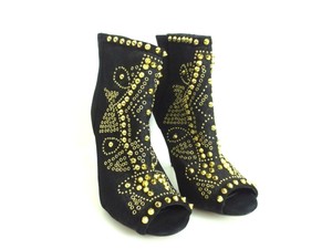 studded peep toe booties