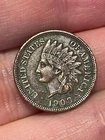 1908 S Indian Head Cent Penny, San Francisco, AU Details, 4 Diamonds